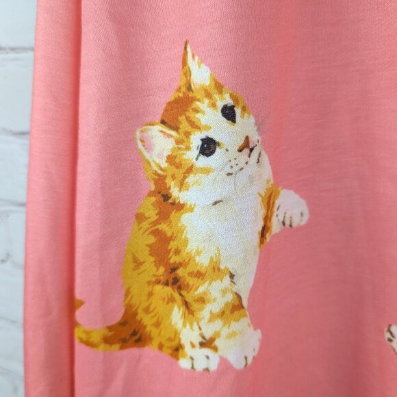 Pixie Lady Light Pink Cat/Kitten Long Sleeve Top 1X - Picture 6 of 8